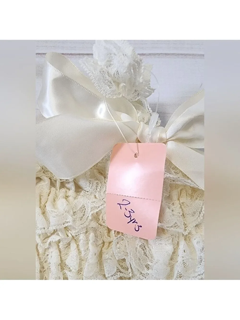 Little Girls Ivory Lace Ruffle Romper Large / 2-3 Years - New With Tags